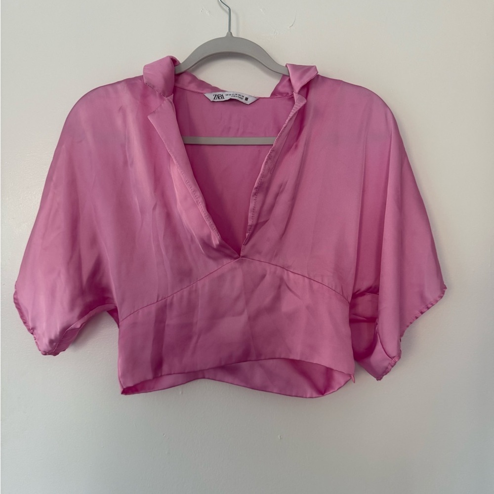 Zara Fuchsia Cropped Blouse
